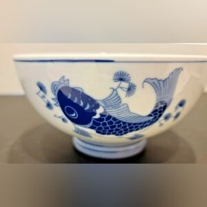 Modern Porcelain Koi Fish 6" Rice Bowl Pre-owned